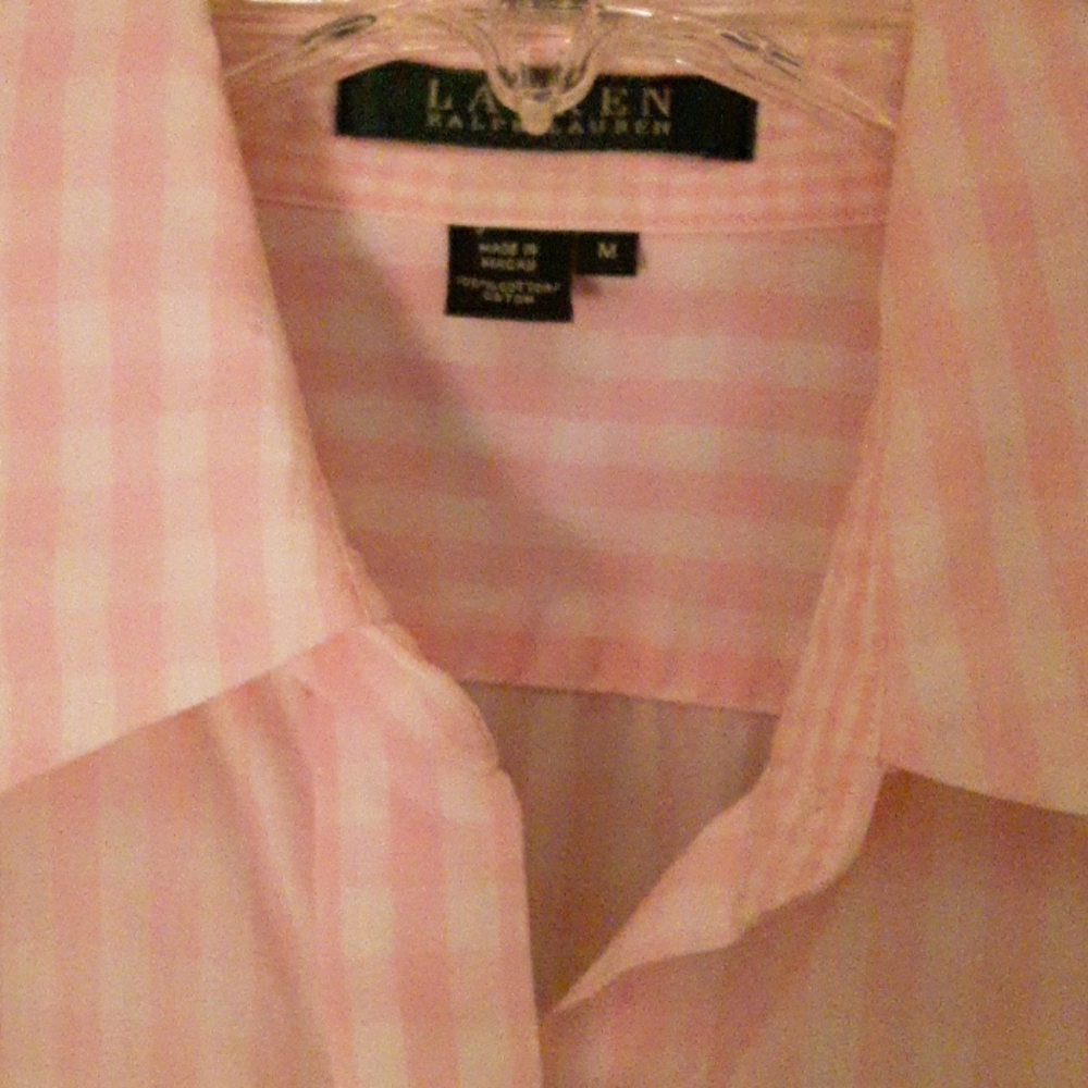 Lauren Ralph Lauren pink and white shirt